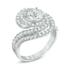Thumbnail Image 2 of Lab-Created White Sapphire Swirl Ring in Sterling Silver