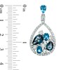Thumbnail Image 2 of Multi-Shaped Blue and White Topaz Drop Earrings in Sterling Silver