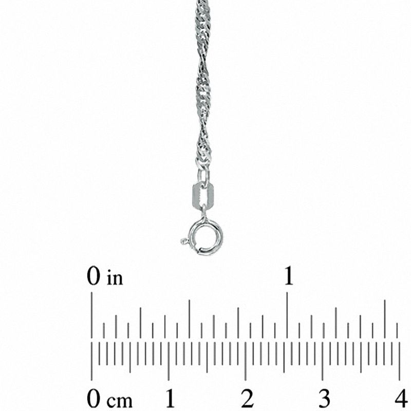 035 Gauge Singapore Chain Anklet in 10K White Gold - 10"