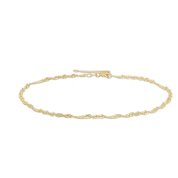 035 Gauge Singapore Chain Anklet in 10K Gold - 10&quot;