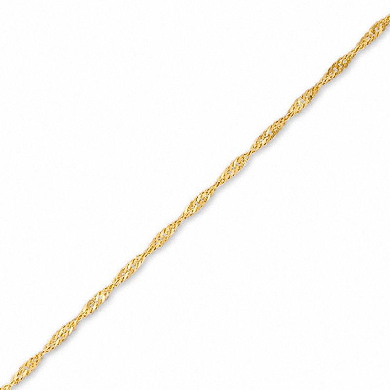 035 Gauge Singapore Chain Anklet in 10K Gold - 10