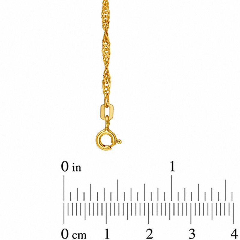 未使用 MARA MCS Chain Anklet 2.1mm Singapore Chain Anklet in Solid 10K Gold - 10"