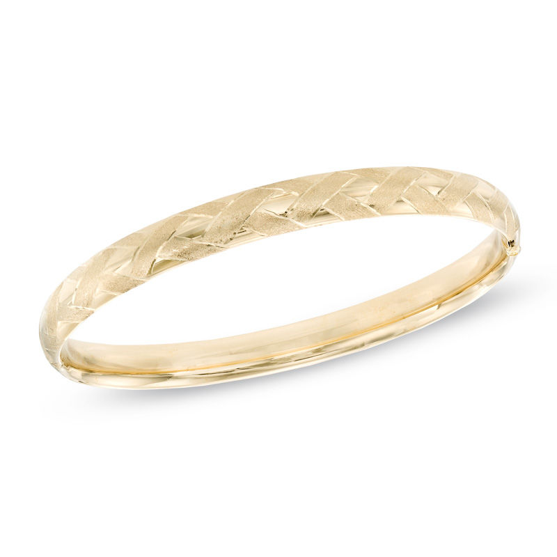 Main Image 1 of Basket Weave Bangle in 10K Gold