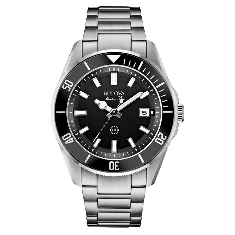 Main Image 1 of Men's Bulova Marine Star Watch with Black Dial (Model: 98B203)