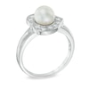 Thumbnail Image 2 of 5.5-7.5mm Freshwater Cultured Pearl and Lab-Created White Sapphire Pendant, Ring and Earrings Set in Sterling Silver