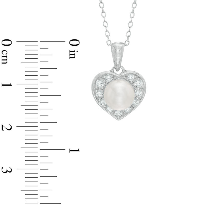 Main Image 3 of 5.5-7.5mm Freshwater Cultured Pearl and Lab-Created White Sapphire Pendant, Ring and Earrings Set in Sterling Silver