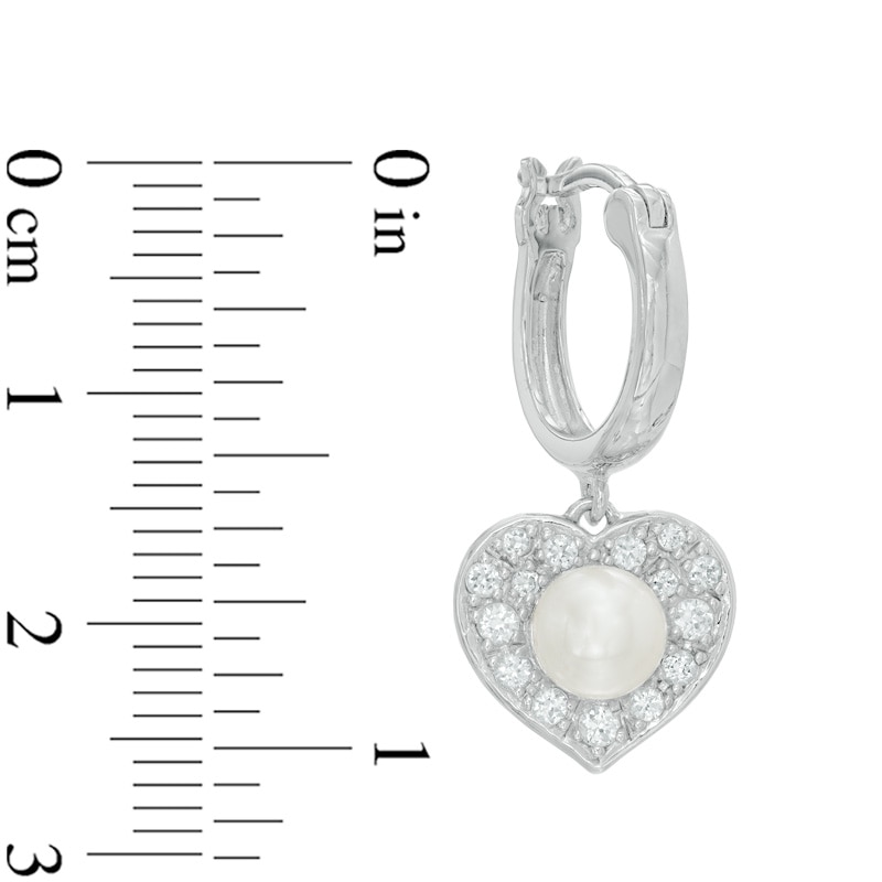 Main Image 4 of 5.5-7.5mm Freshwater Cultured Pearl and Lab-Created White Sapphire Pendant, Ring and Earrings Set in Sterling Silver