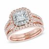 Thumbnail Image 1 of 1-1/2 CT. T.W. Princess-Cut Diamond Double Frame Bridal Set in 14K Two-Tone Gold