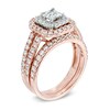 Thumbnail Image 1 of 1-1/2 CT. T.W. Princess-Cut Diamond Double Frame Bridal Set in 14K Two-Tone Gold