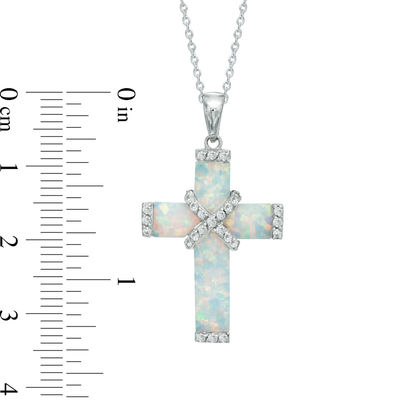 White Sapphire Wrap Cross Pendant 