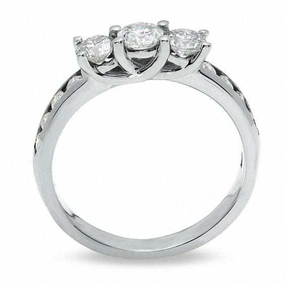 1-1/2 CT. T.w. Diamond Three Stone Ring in 10K White Gold