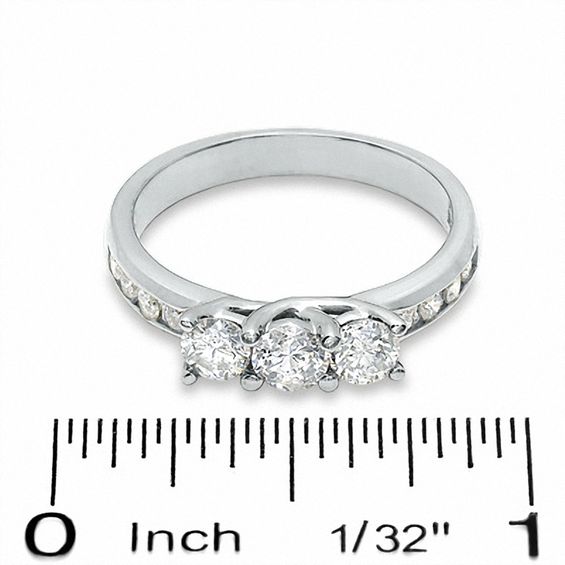1-1/2 CT. T.w. Diamond Three Stone Ring in 10K White Gold