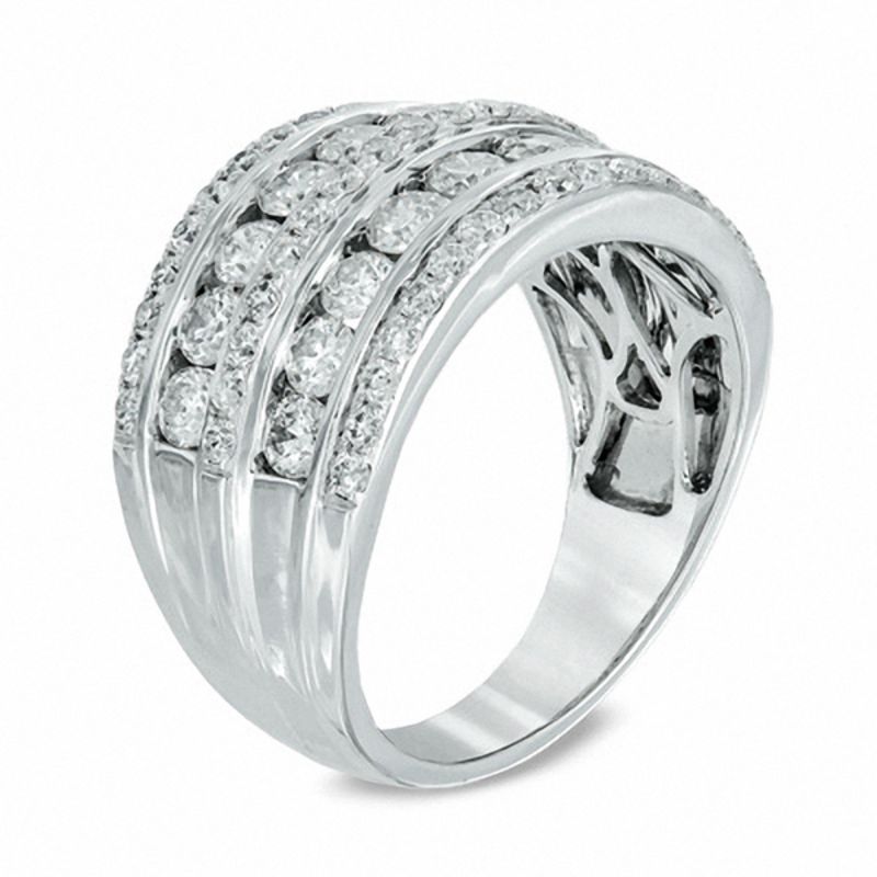 2 CT. T.W. Diamond Multi-Row Band in 14K White Gold