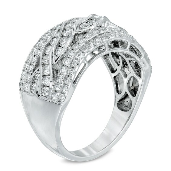 1-1/4 CT. T.w. Diamond Center Braid Band in 14K White Gold