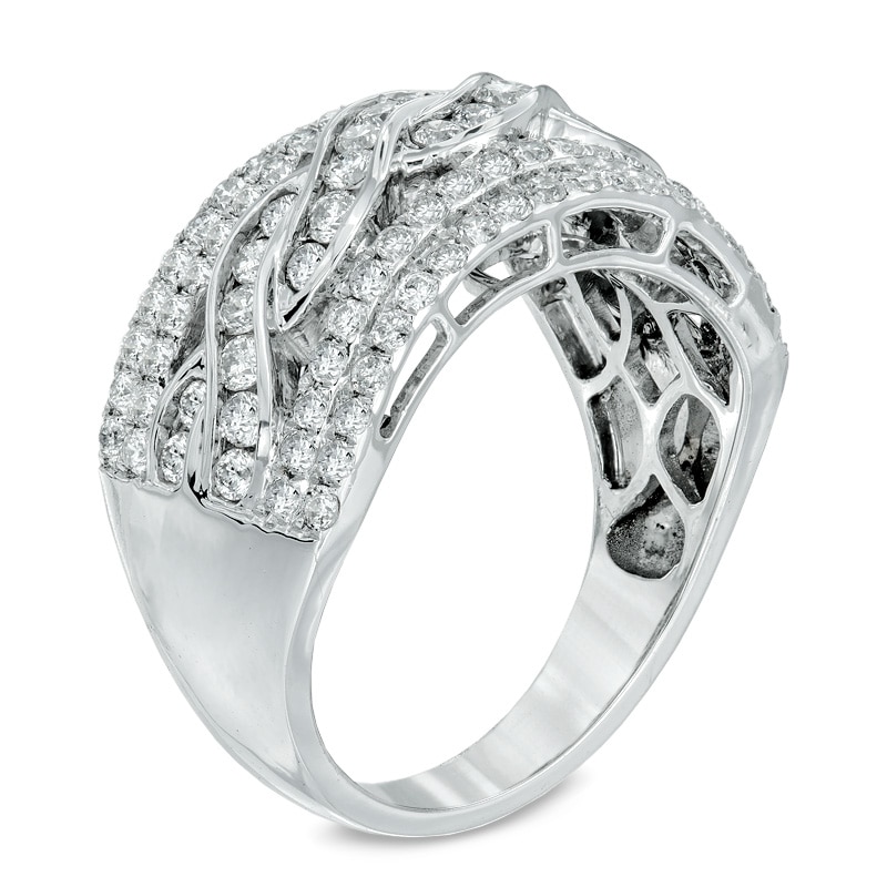 Main Image 2 of 1-1/4 CT. T.W. Diamond Center Braid Band in 14K White Gold