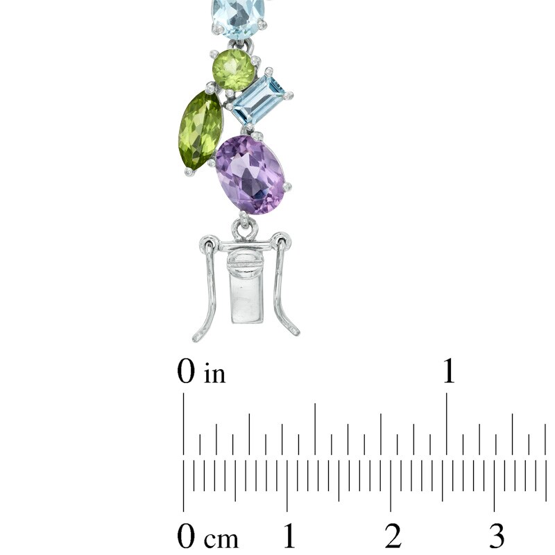 Main Image 2 of Multi-Gemstone Bracelet in Sterling Silver - 7.25"