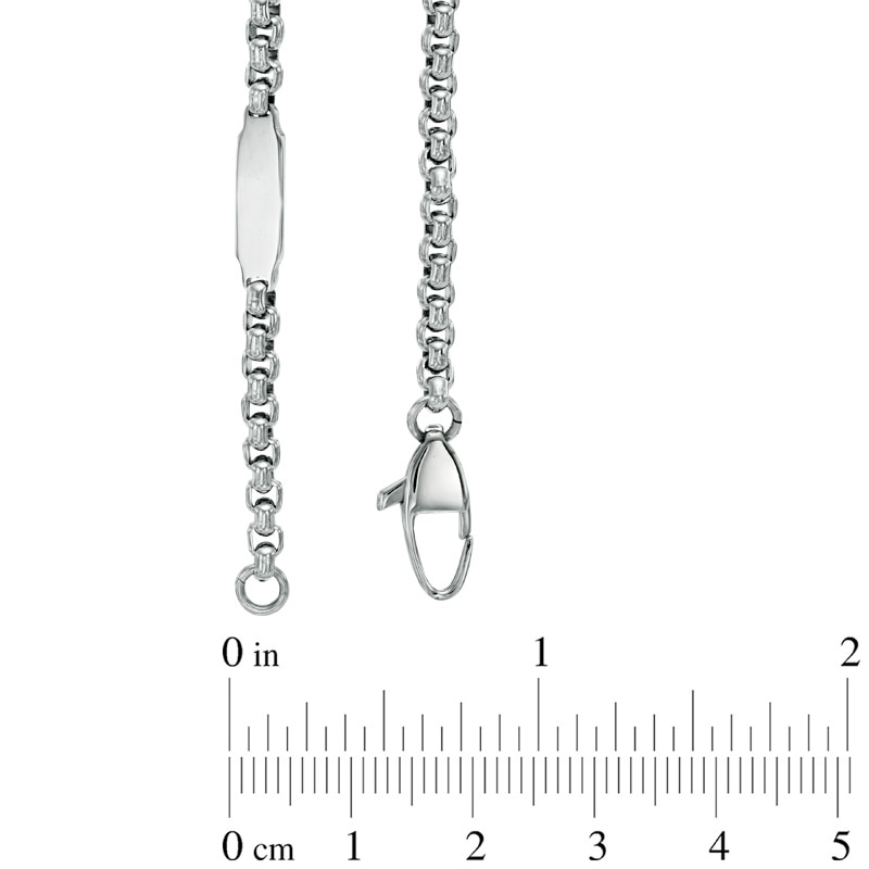 Men's Signature Tag Box Chain Necklace in Stainless Steel - 30"