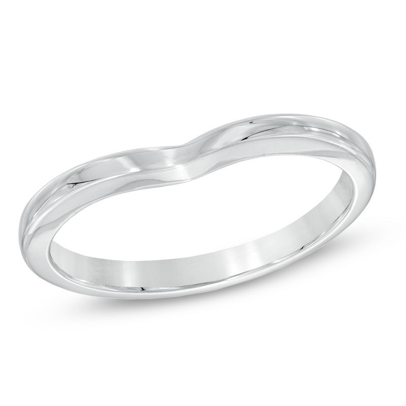 Ladies' 2.0mm Contour Wedding Band in 14K White Gold