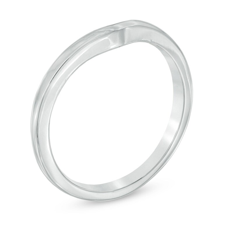 Main Image 2 of Ladies' 2.0mm Contour Wedding Band in 14K White Gold