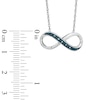 Thumbnail Image 1 of Enhanced Blue Diamond Accent Sideways Infinity Necklace in Sterling Silver - 16"
