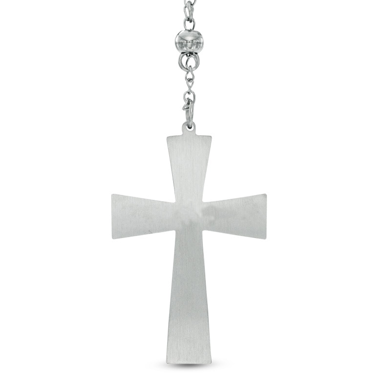 Main Image 2 of Men's Rosary Necklace in Two-Tone Stainless Steel - 24"