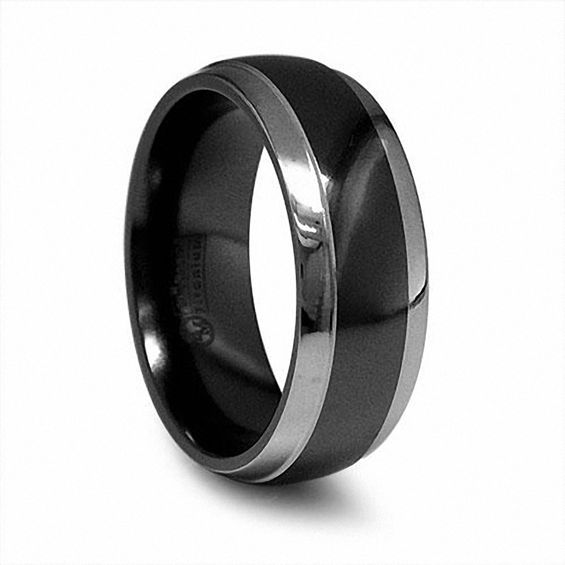 Edward Mirell Men S 8 0mm Wedding Band In Two Tone Anium Edward Mirell Men S 8 0mm Wedding Band In Two Tone Anium