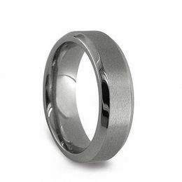 Anium Rings Zales Edward Mirell Men S 7 0mm Satin Center Anium Wedding Band