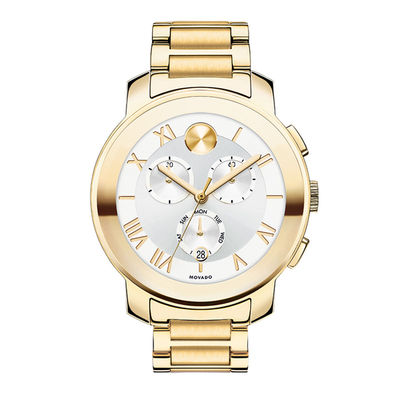 movado bold chronograph gold