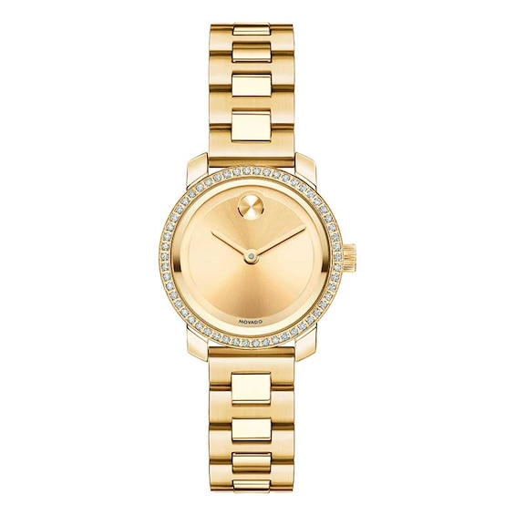 Ladies' Movado Bold® Diamond Accent Watch with Gold Dial (Model: 3600215)