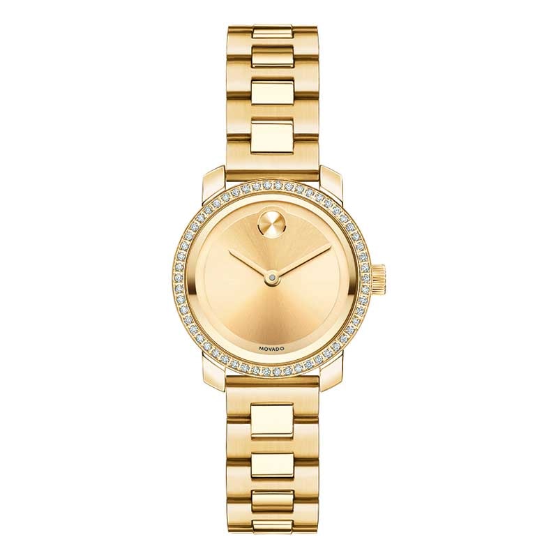 Ladies' Movado Bold® Diamond Accent Watch with Gold Dial (Model: 3600215)