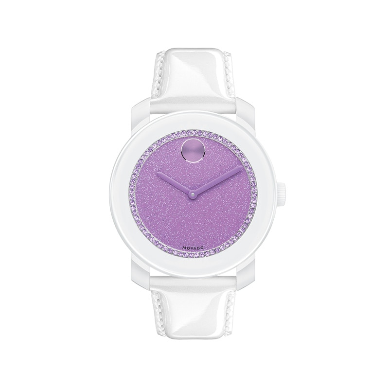 Main Image 1 of Ladies' Movado Bold® Lavender Crystal Watch with Lavender Glitter Dial (Model: 3600219)