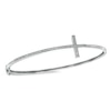 Thumbnail Image 1 of 1/10 CT. T.W. Diamond Sideways Cross Bangle in Sterling Silver