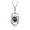 Thumbnail Image 1 of 1/5 CT. T.W. Enhanced Black and White Diamond Cluster Orbit Pendant in Sterling Silver