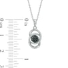 Thumbnail Image 2 of 1/5 CT. T.W. Enhanced Black and White Diamond Cluster Orbit Pendant in Sterling Silver