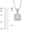 Thumbnail Image 2 of Princess-Cut Lab-Created White Sapphire Pendant and Earrings Set in Sterling Silver