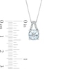 Thumbnail Image 2 of 7.0mm Cushion-Cut Aquamarine and Diamond Accent Split Bale Pendant in 10K White Gold