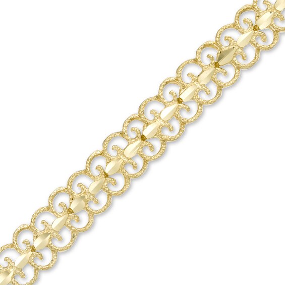 Diamond-Cut Lacy Scroll Bracelet in 10K Gold - 7.25"