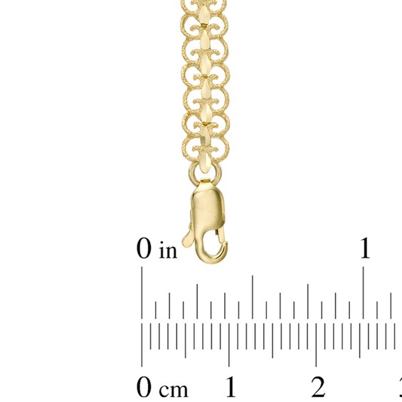 Diamond-Cut Lacy Scroll Bracelet in 10K Gold - 7.25"