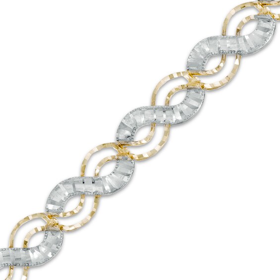 Infinity Link Bracelet in 10K Two-Tone Gold - 7.25"