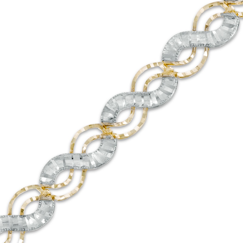 Main Image 1 of Infinity Link Bracelet in 10K Two-Tone Gold - 7.25"