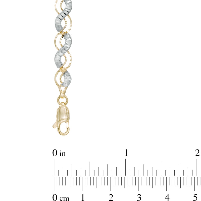 Main Image 2 of Infinity Link Bracelet in 10K Two-Tone Gold - 7.25"