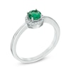 Thumbnail Image 2 of 5.0mm Emerald and Diamond Accent Frame Ring in 14K White Gold