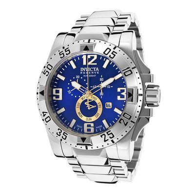 ま―ゆ 15 24 31 32 52)PASNatura26イン8.7Ah Men's Invicta Reserve Chronograph Watch with Blue Dial (Model