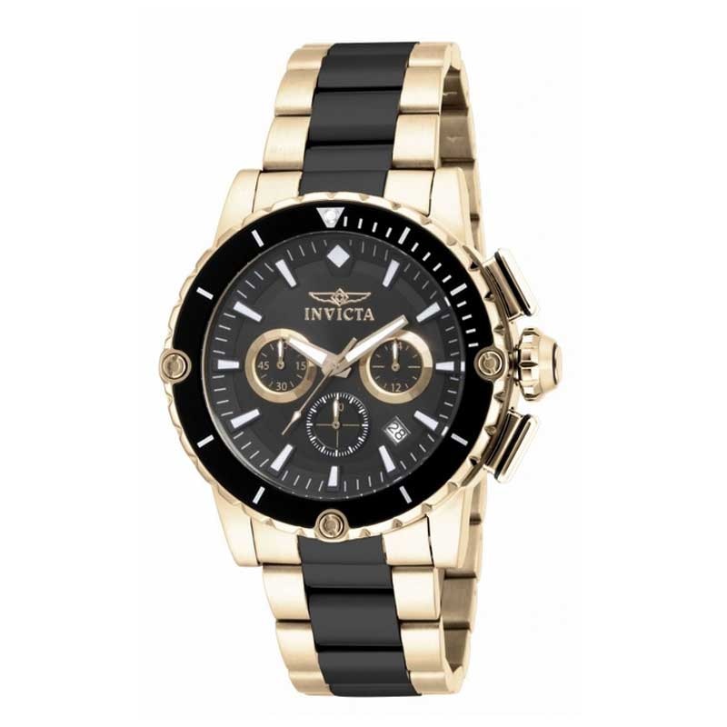 Men's Invicta Pro Diver Chronograph Two-Tone Watch with Black Dial (Model: 15402)