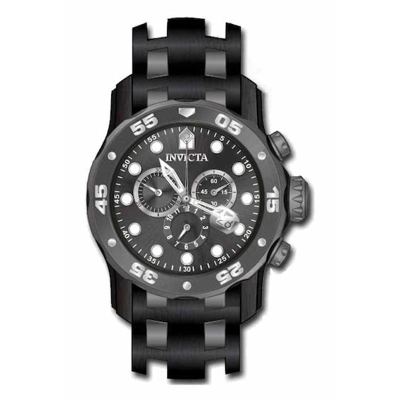 Men's Invicta Pro Diver Chronograph Black Watch with Black Dial (Model: 17085)
