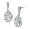 Thumbnail Image 1 of 1/2 CT. T.W. Diamond Vintage-Style Frame Teardrop Earrings in 10K White Gold
