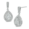 Thumbnail Image 0 of 1/2 CT. T.W. Diamond Vintage-Style Frame Teardrop Earrings in 10K White Gold