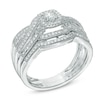 Thumbnail Image 1 of 1/2 CT. T.W. Diamond Layered Vintage-Style Frame Bridal Set in 14K White Gold