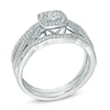 Thumbnail Image 1 of 3/8 CT. T.W. Diamond Braid Vintage-Style Frame Bridal Set in 10K White Gold