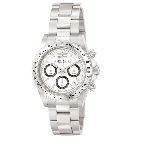 Men's Invicta Speedway Chronograph Watch with White Dial (Model: 9211)